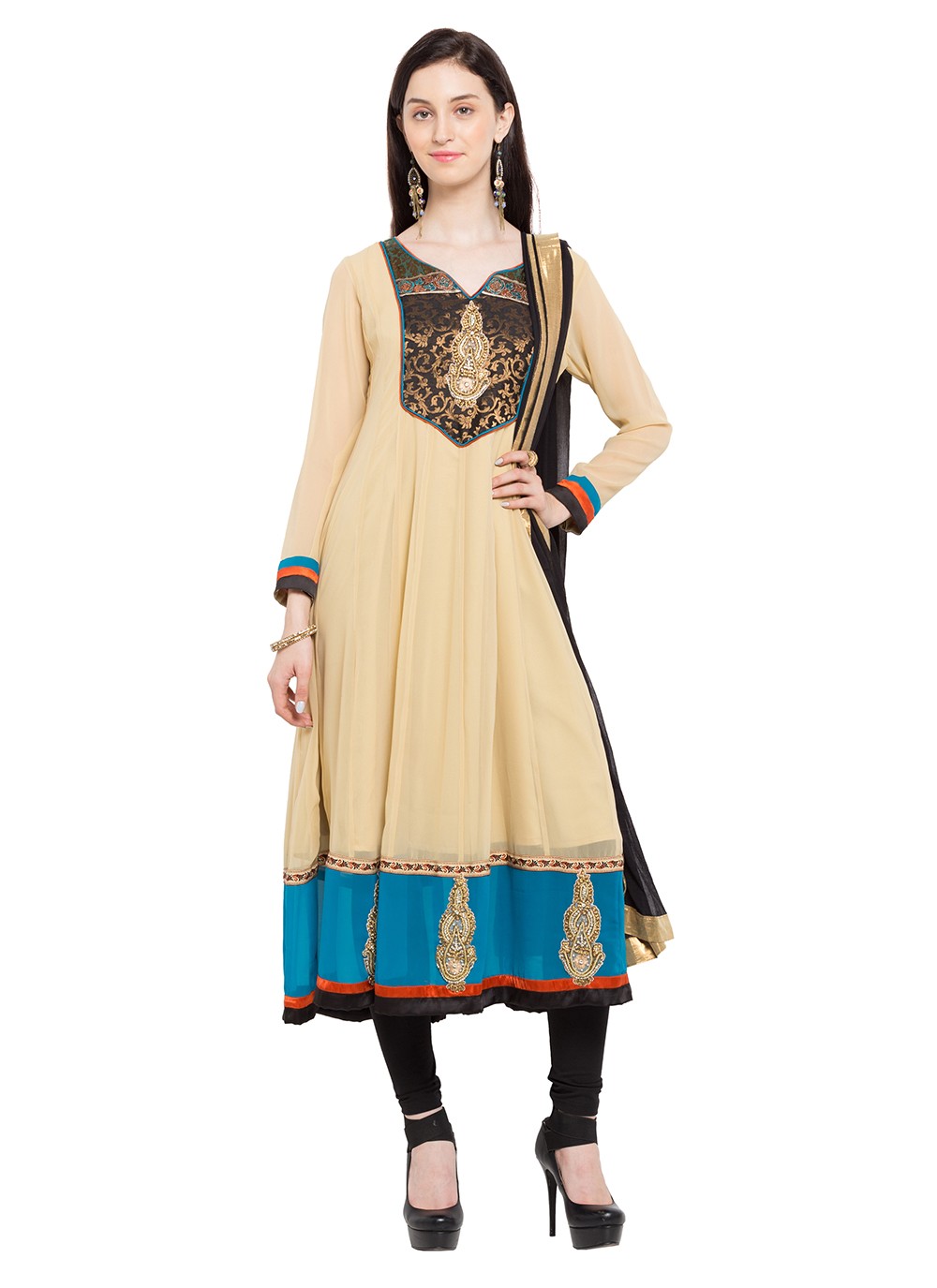 Faux Georgette Anarkali - T275