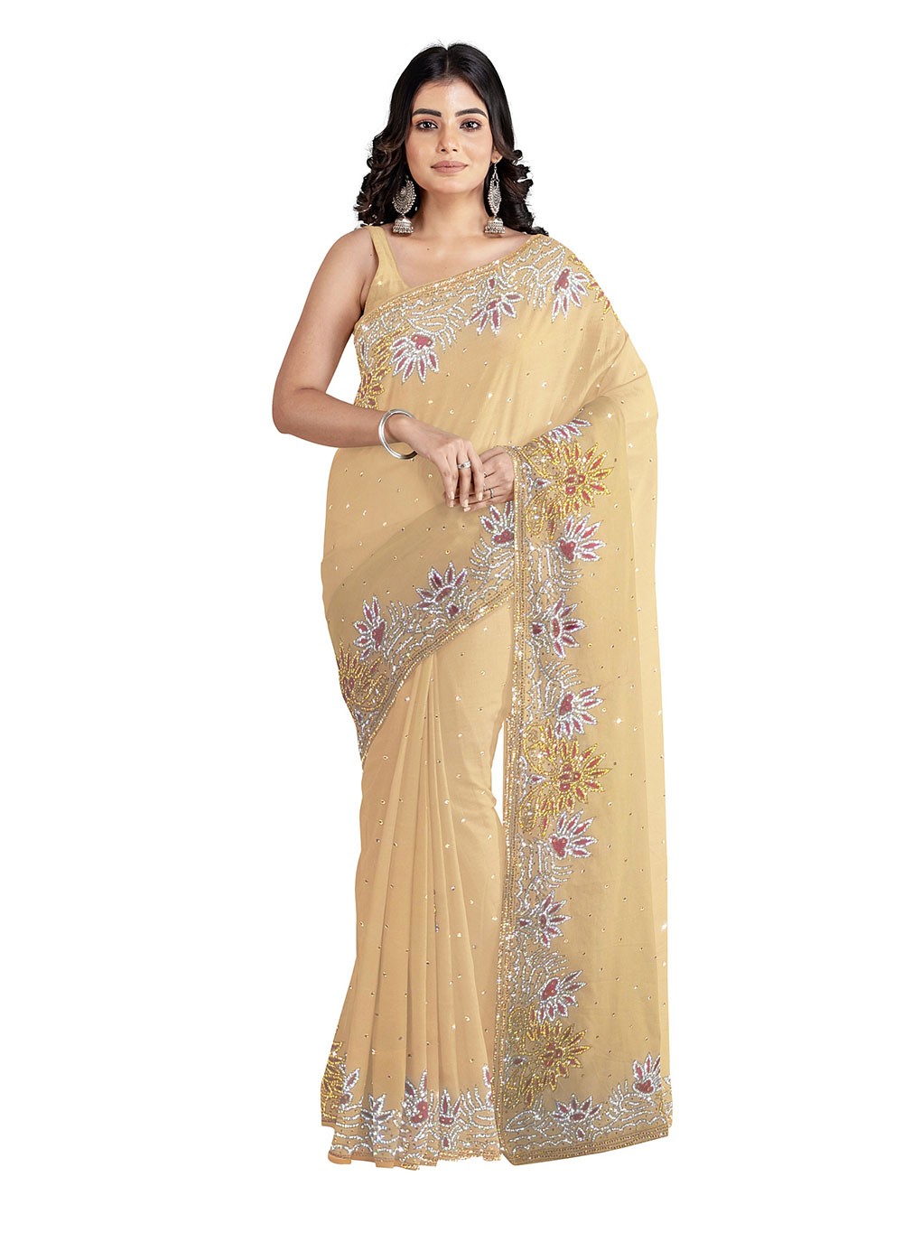 Classic Hand Embroidery Kanjivaram Silk Saree - S0803