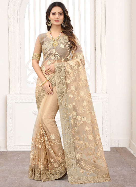 Classic Embroidered Net Saree - S1164