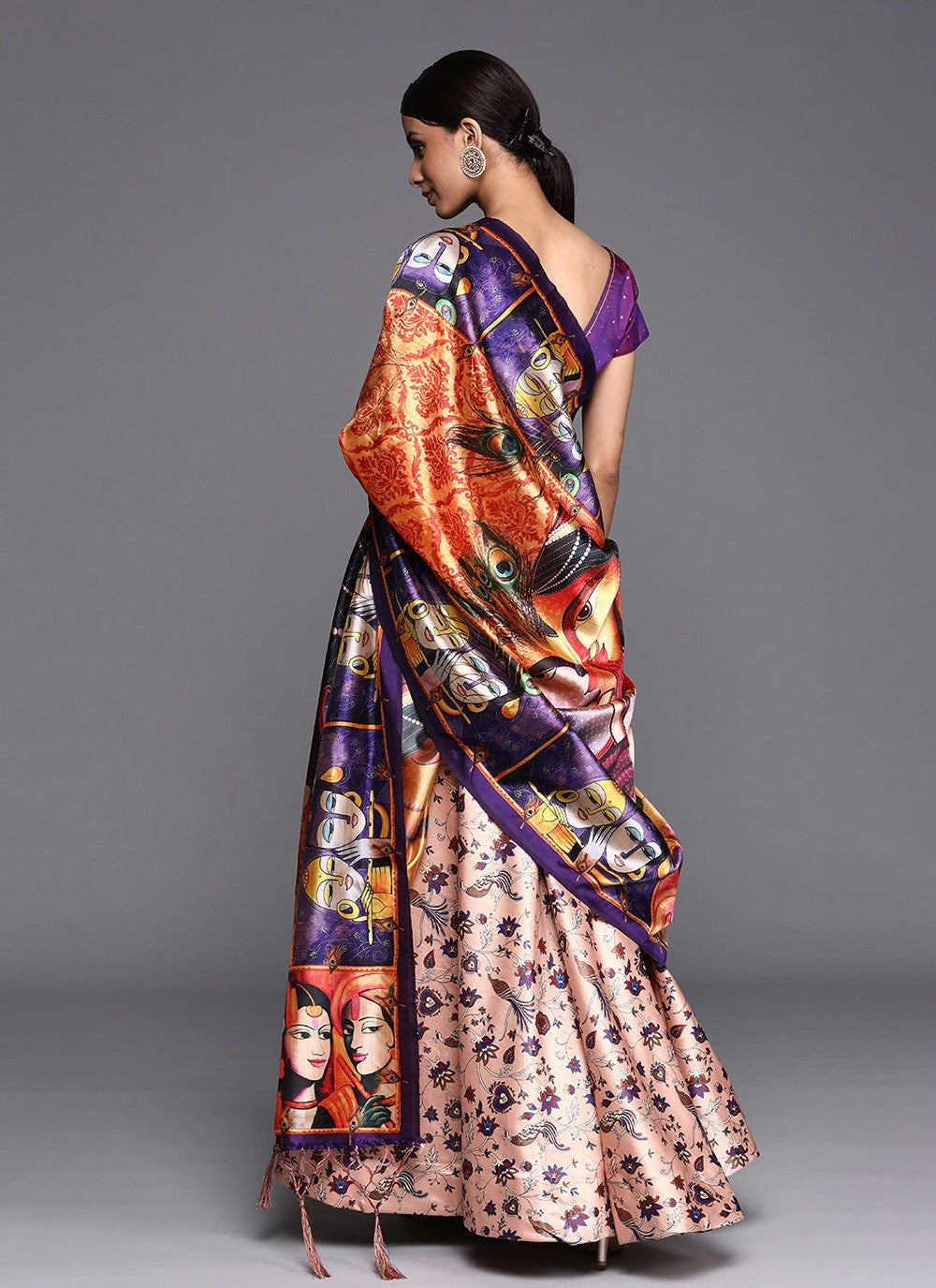 Digital Print Satin Silk A - Line Lehenga - L2134