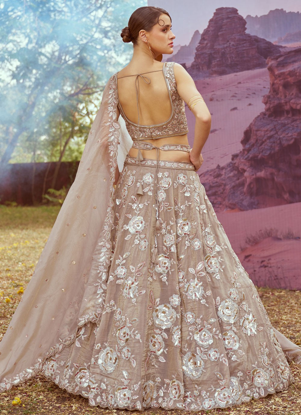 Beads Organza A - Line Lehenga - L2914