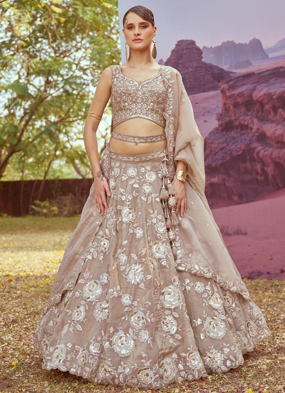 Beads Organza A - Line Lehenga - L2914