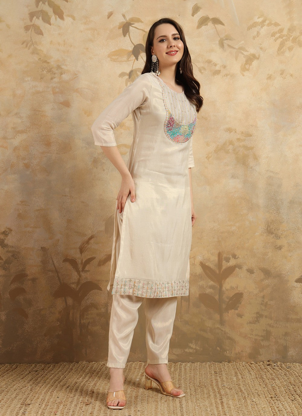 Chanderi Pant Style Suit - T3409