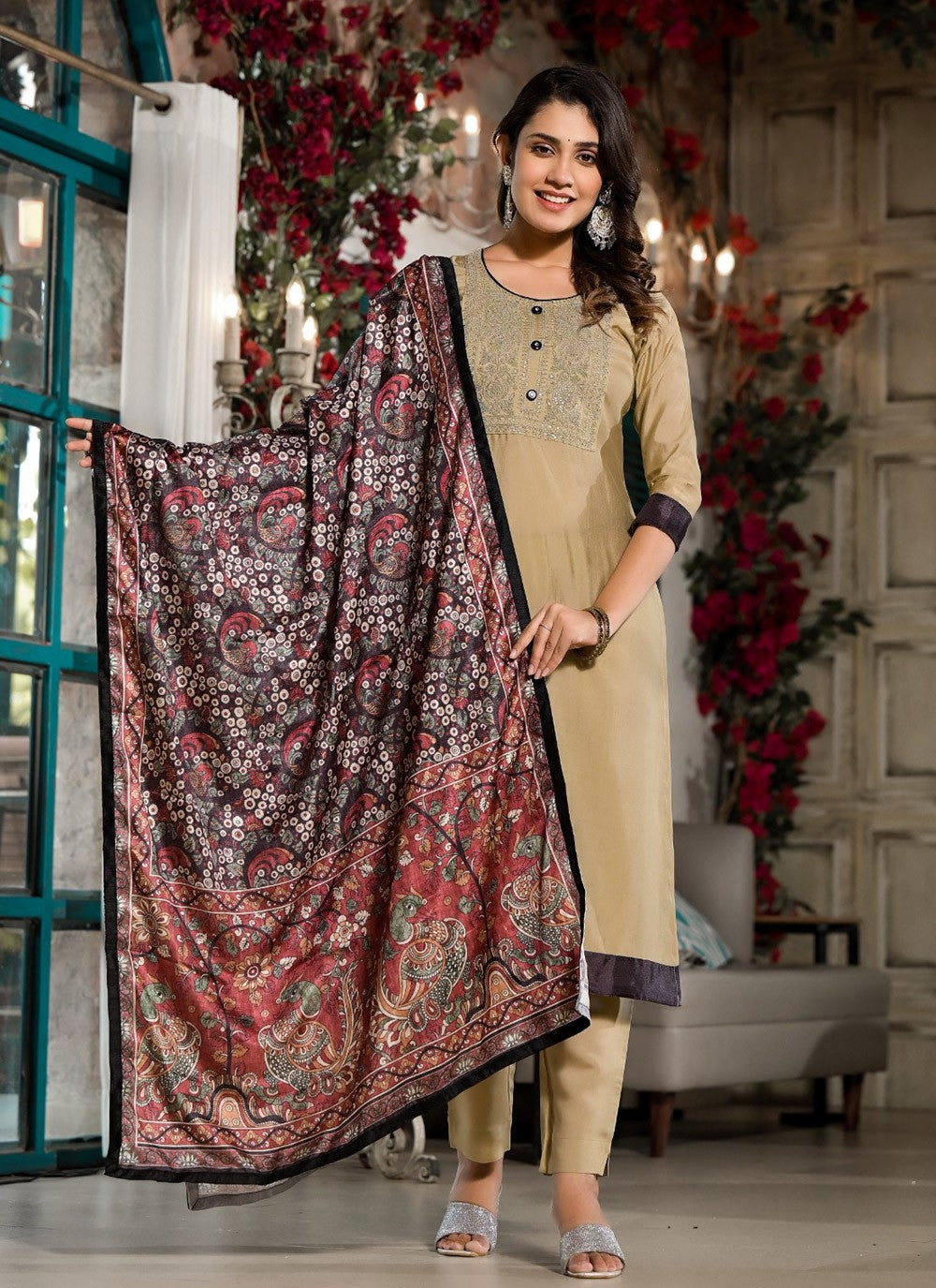 Silk Blend Pant Style Suit - T3131