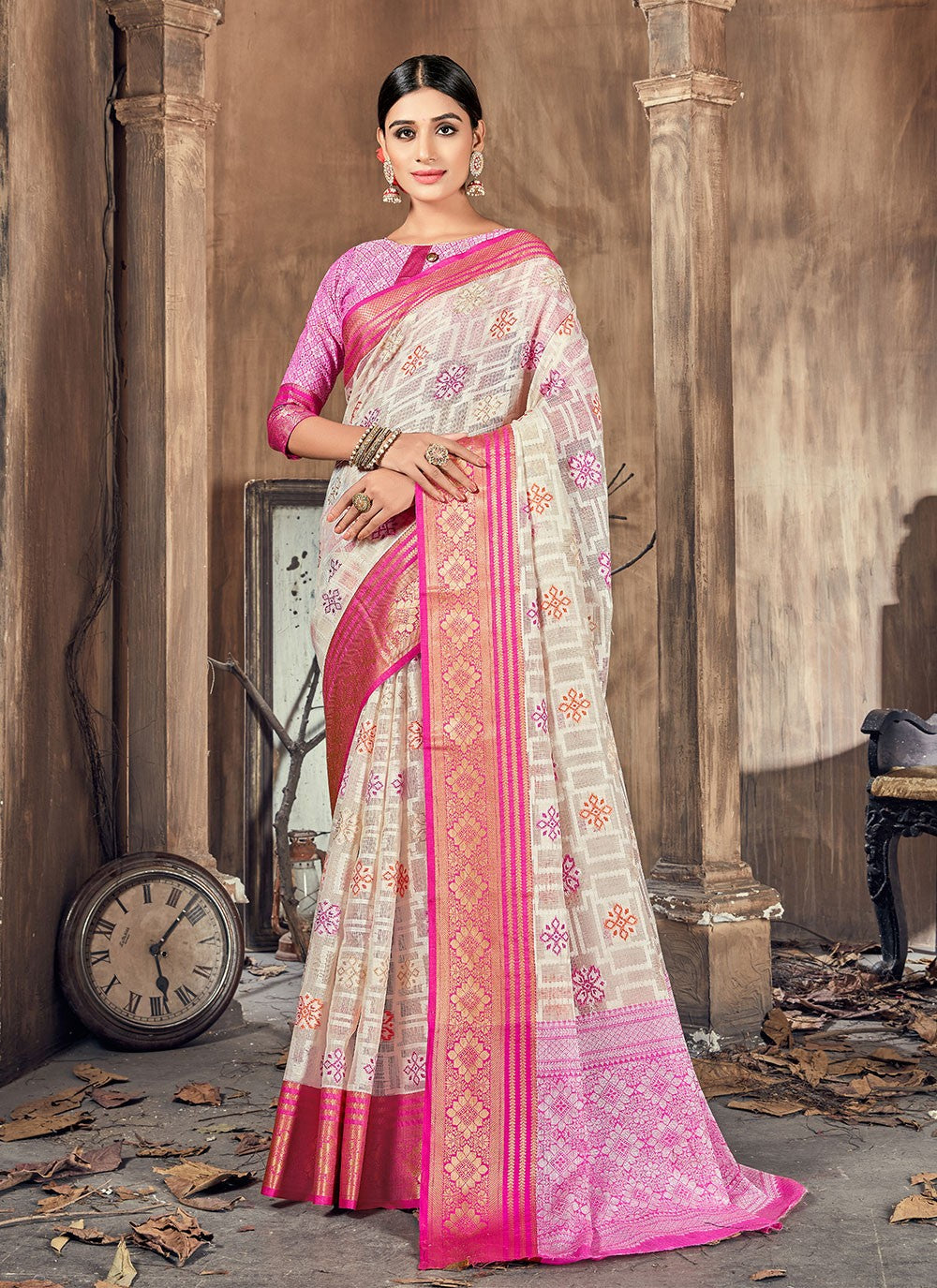 Traditional Woven Cotton Silk Saree - S1079