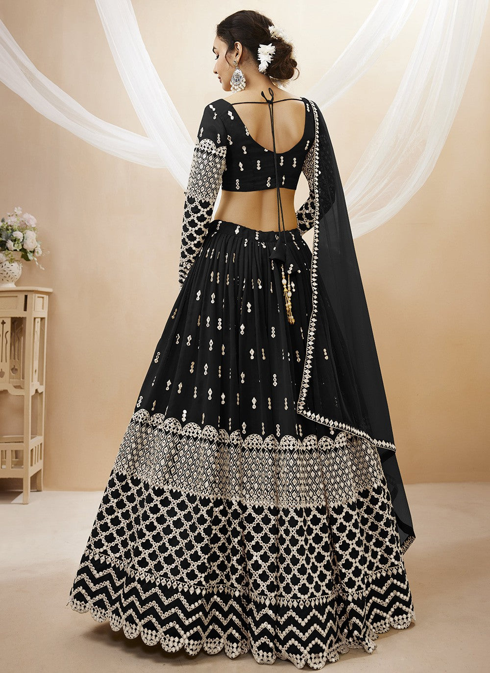 Embroidered Georgette A - Line Lehenga - L1031