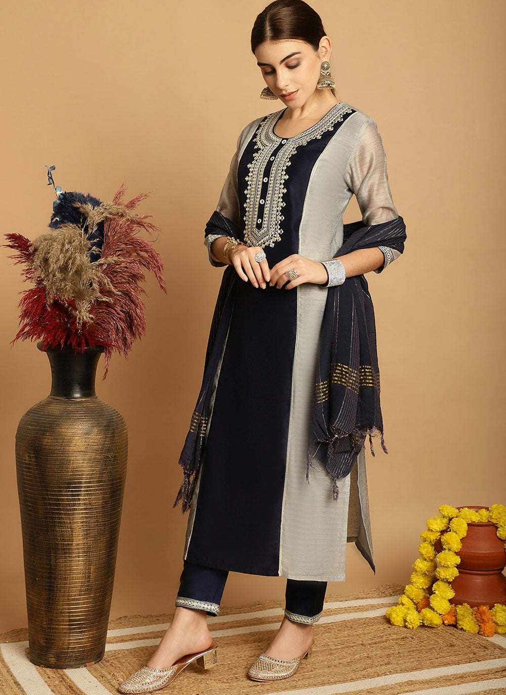 Chanderi Salwar Suit - T1907