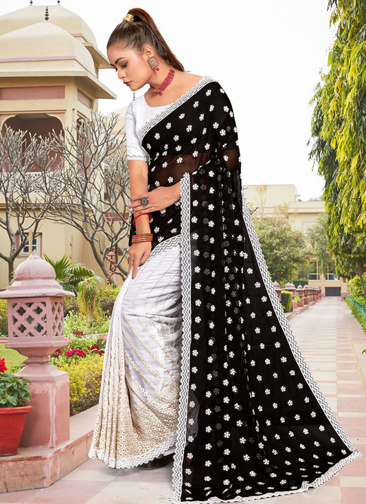 Classic Embroidered Georgette Saree - S3931