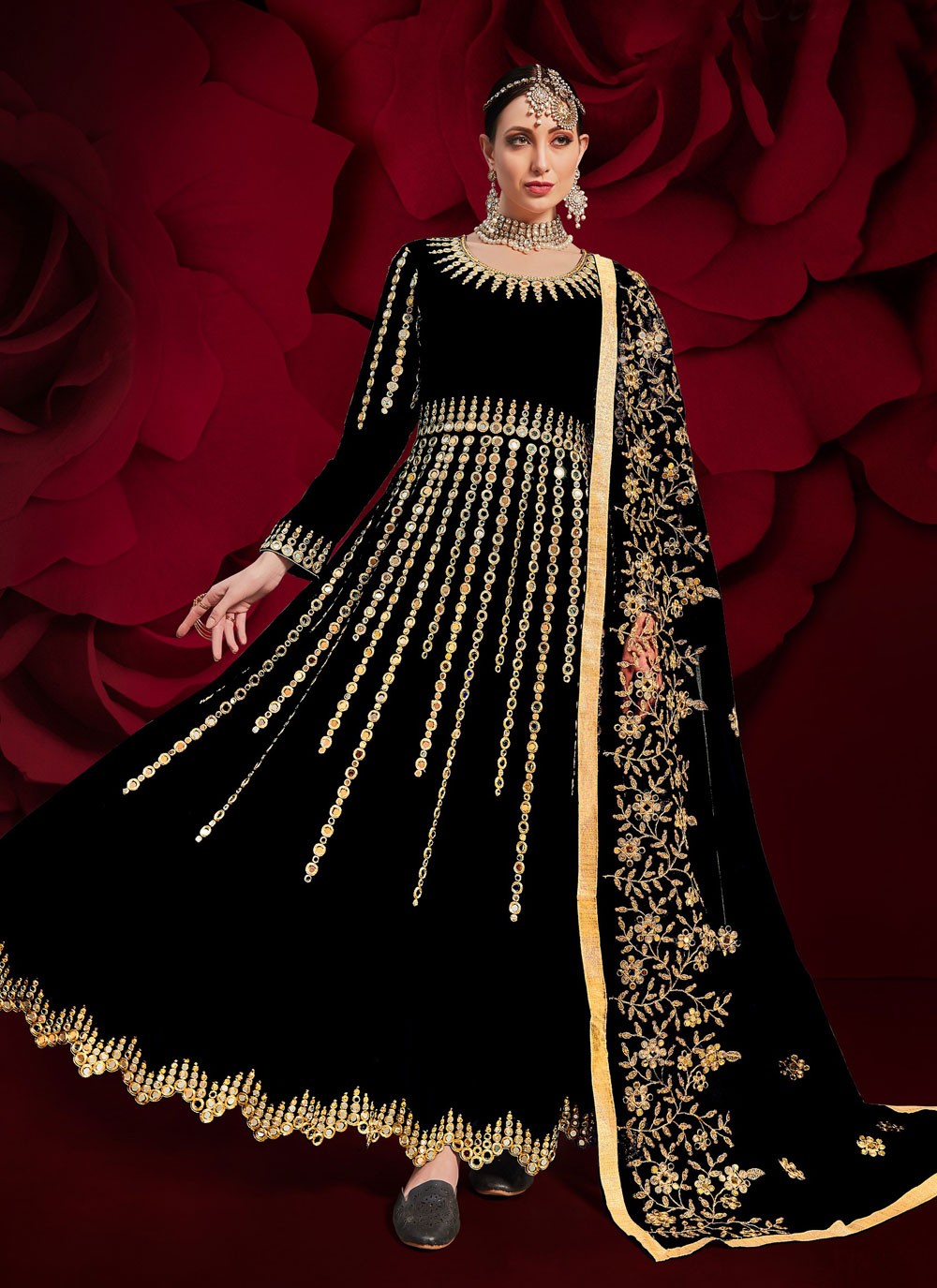 Faux Georgette Floor Length Anarkali - T197