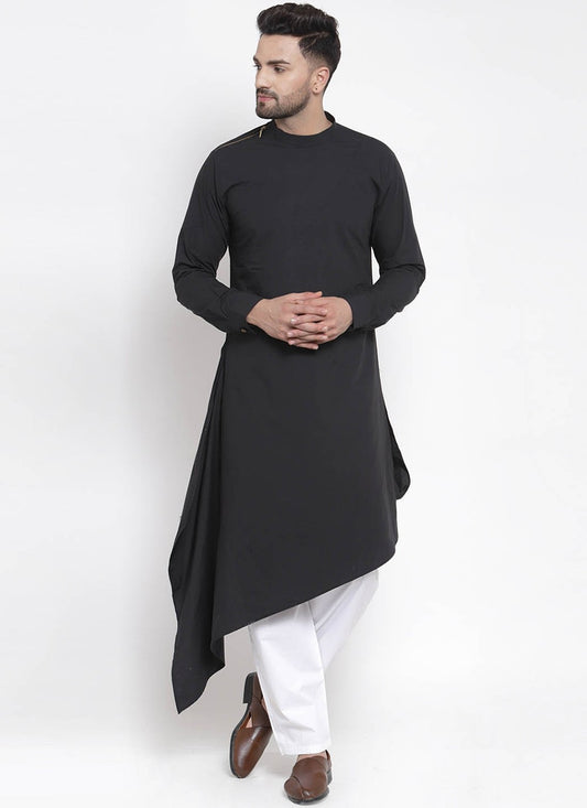 Plain Cotton Black Dhoti Kurta - M1985