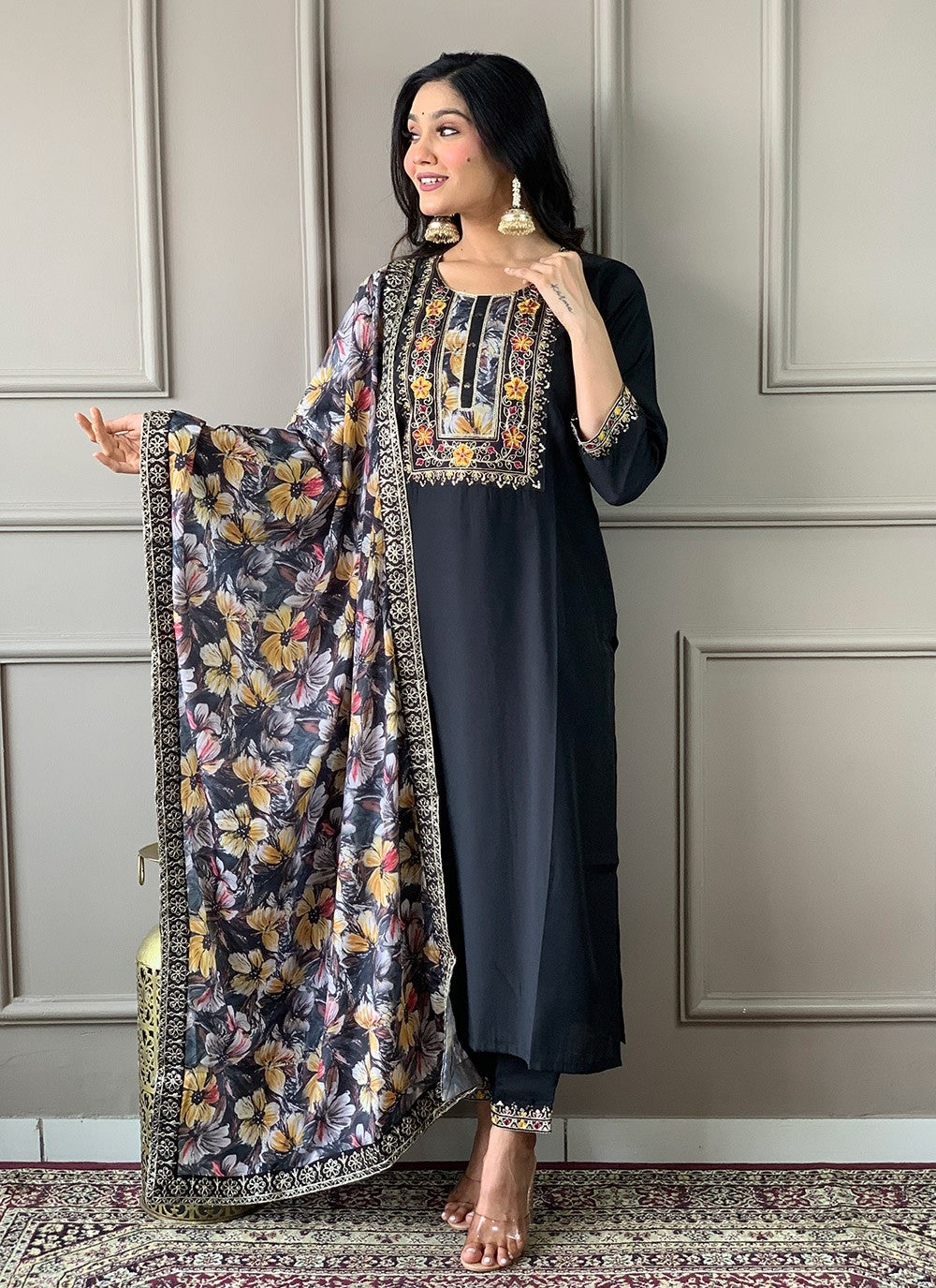 Chanderi , Viscose Pant Style Suit - T3303