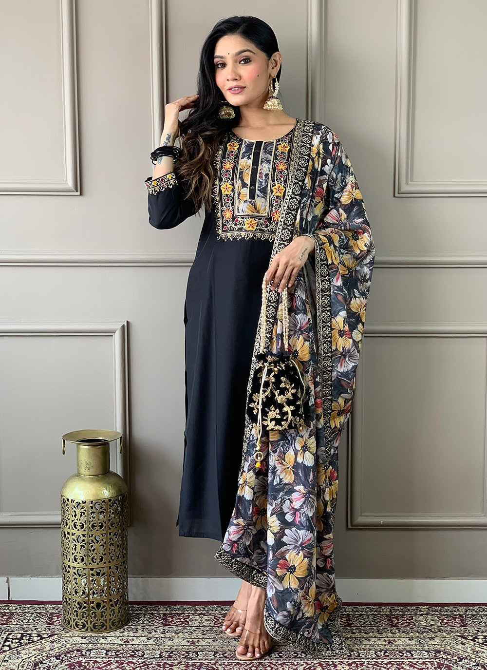 Chanderi , Viscose Pant Style Suit - T3303