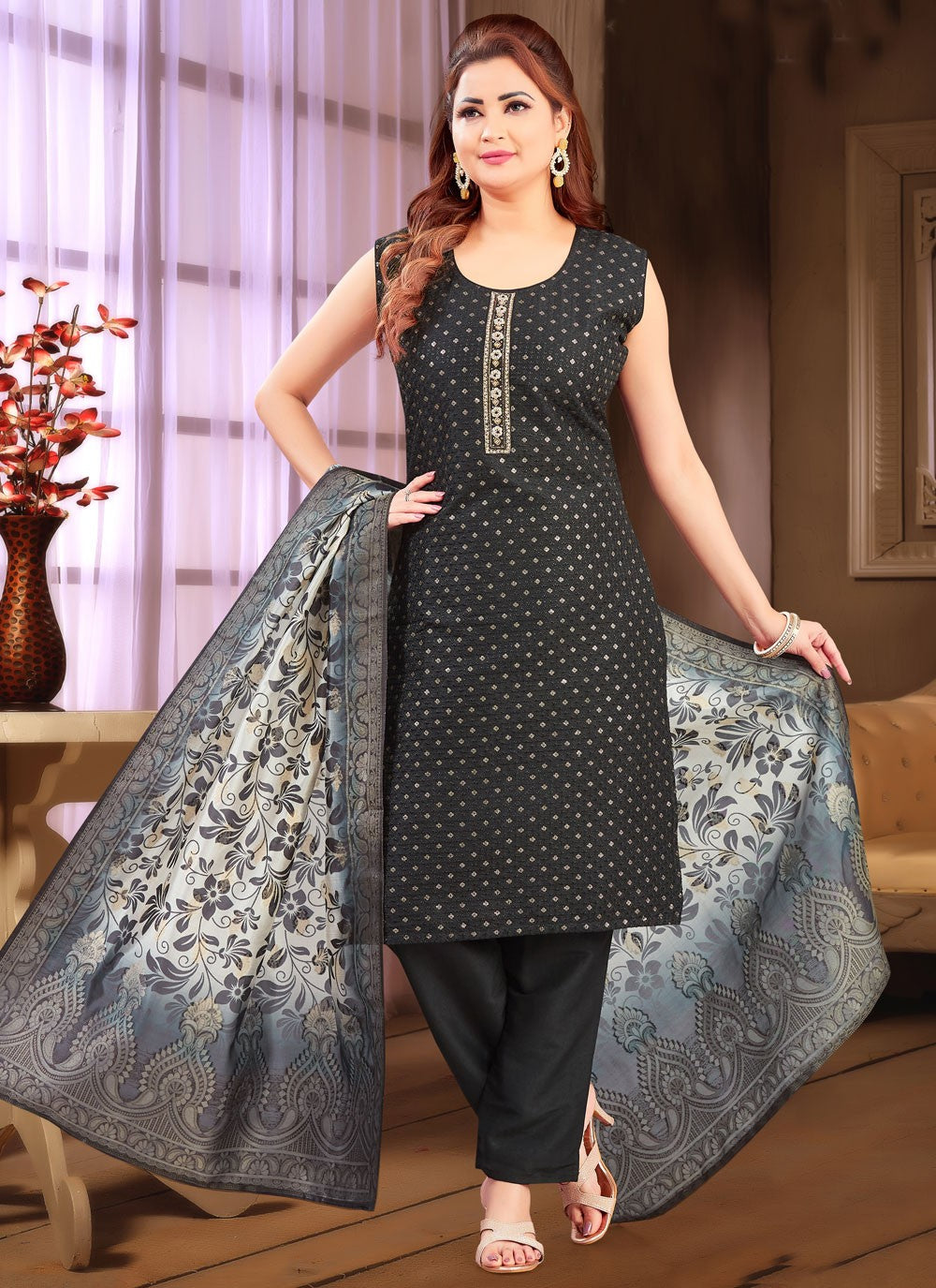 Silk Salwar Suit - T4116