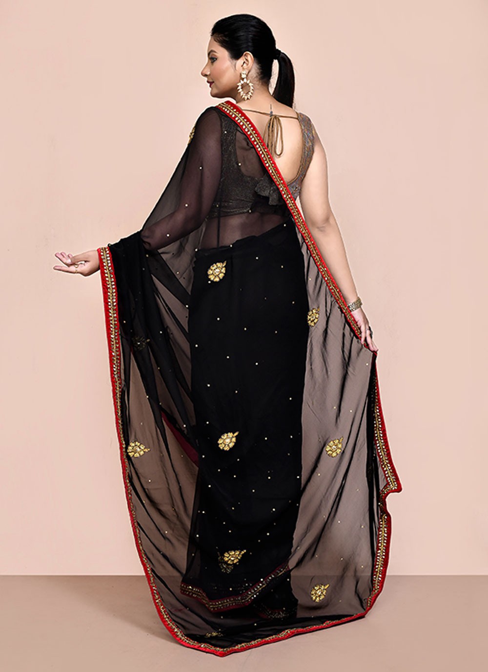 Classic Embroidered Shimmer Saree - S6521