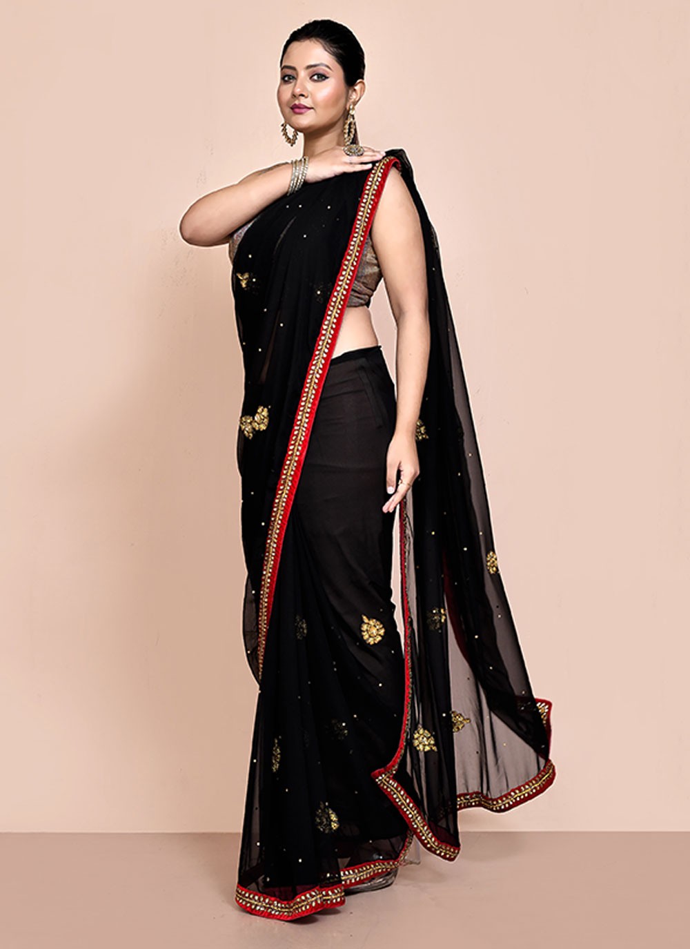 Classic Embroidered Shimmer Saree - S6521