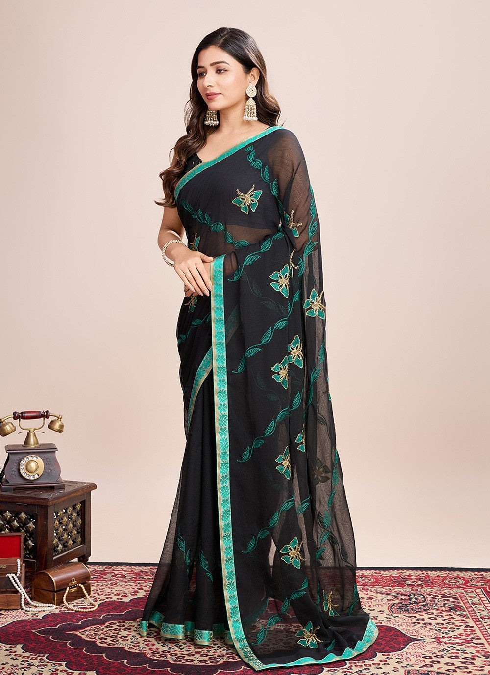 Embroidered Georgette Saree - S11542