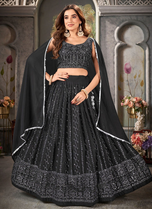 Embroidered Georgette A - Line Lehenga - L1488