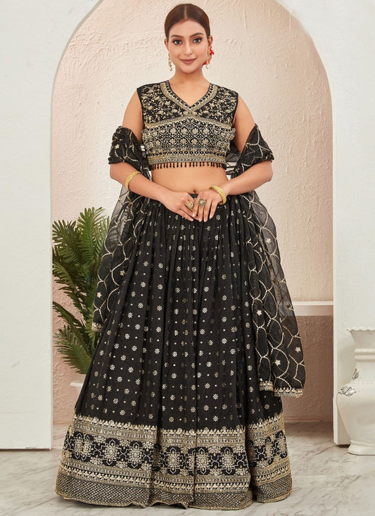 Embroidered Pure Dola Lehenga - L3088