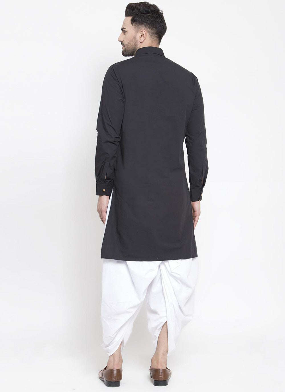 Plain Cotton Black Dhoti Kurta - M1982