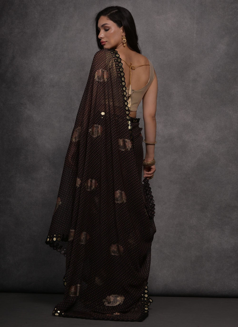 Trendy Border Work Georgette Saree - S4717