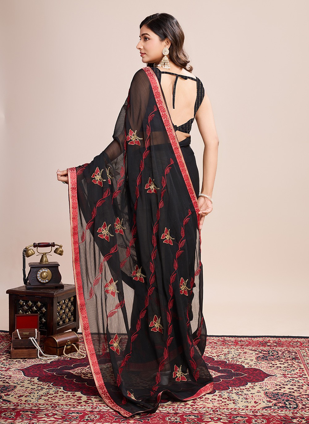 Embroidered Georgette Saree - S11542