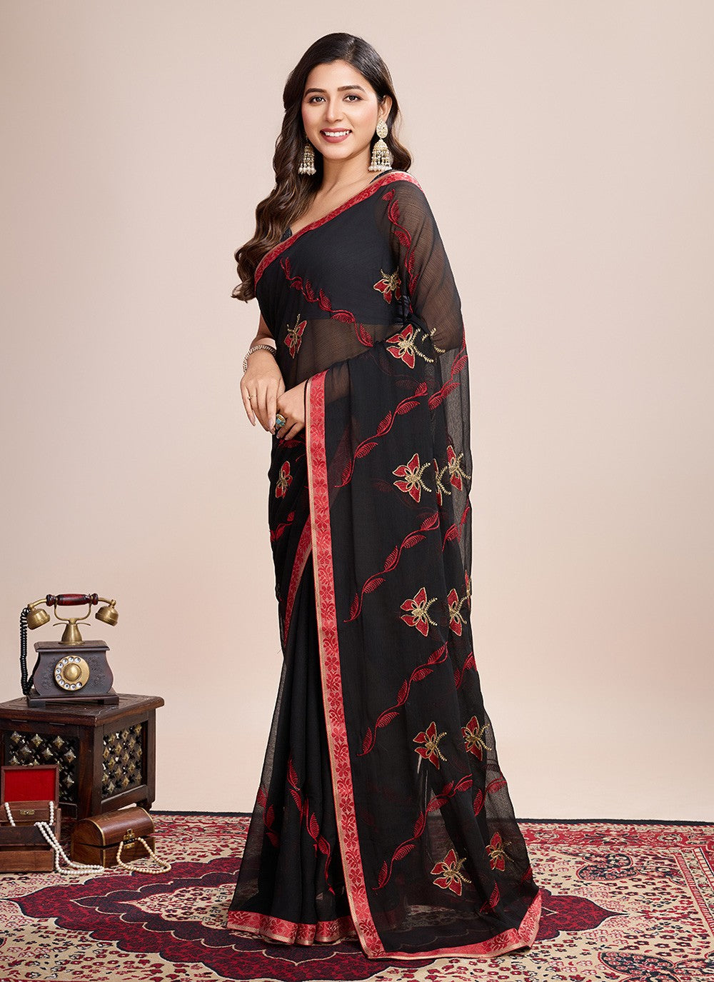 Embroidered Georgette Saree - S11542