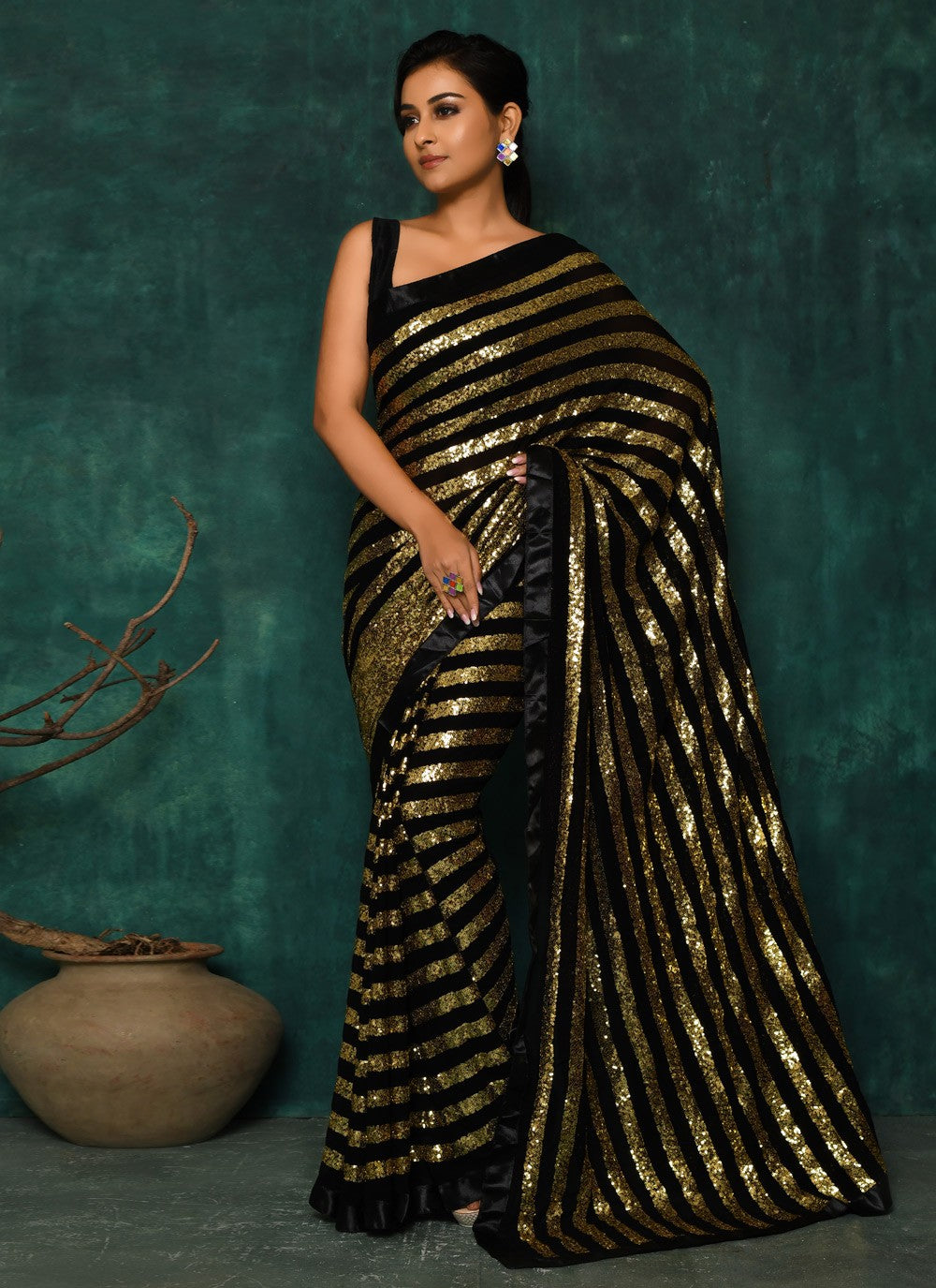 Classic Digital Print Faux Georgette Saree - S2342