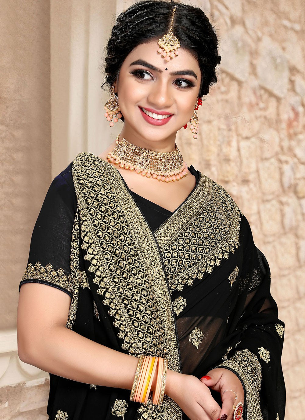 Saree Embroidered Georgette Saree - S2528