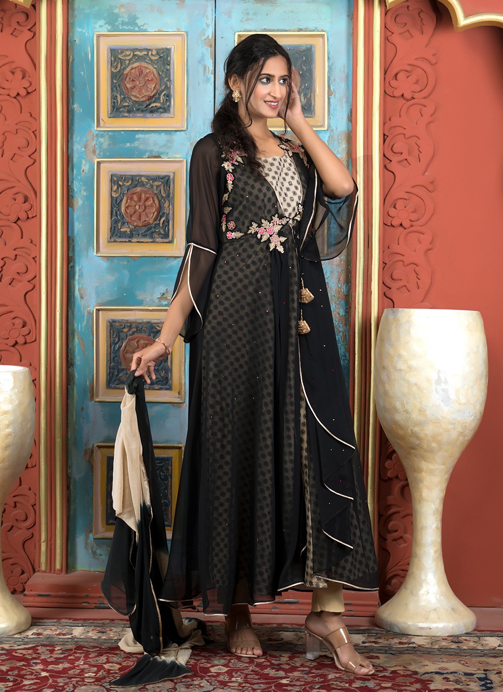 Georgette Pant Style Suit - T3046