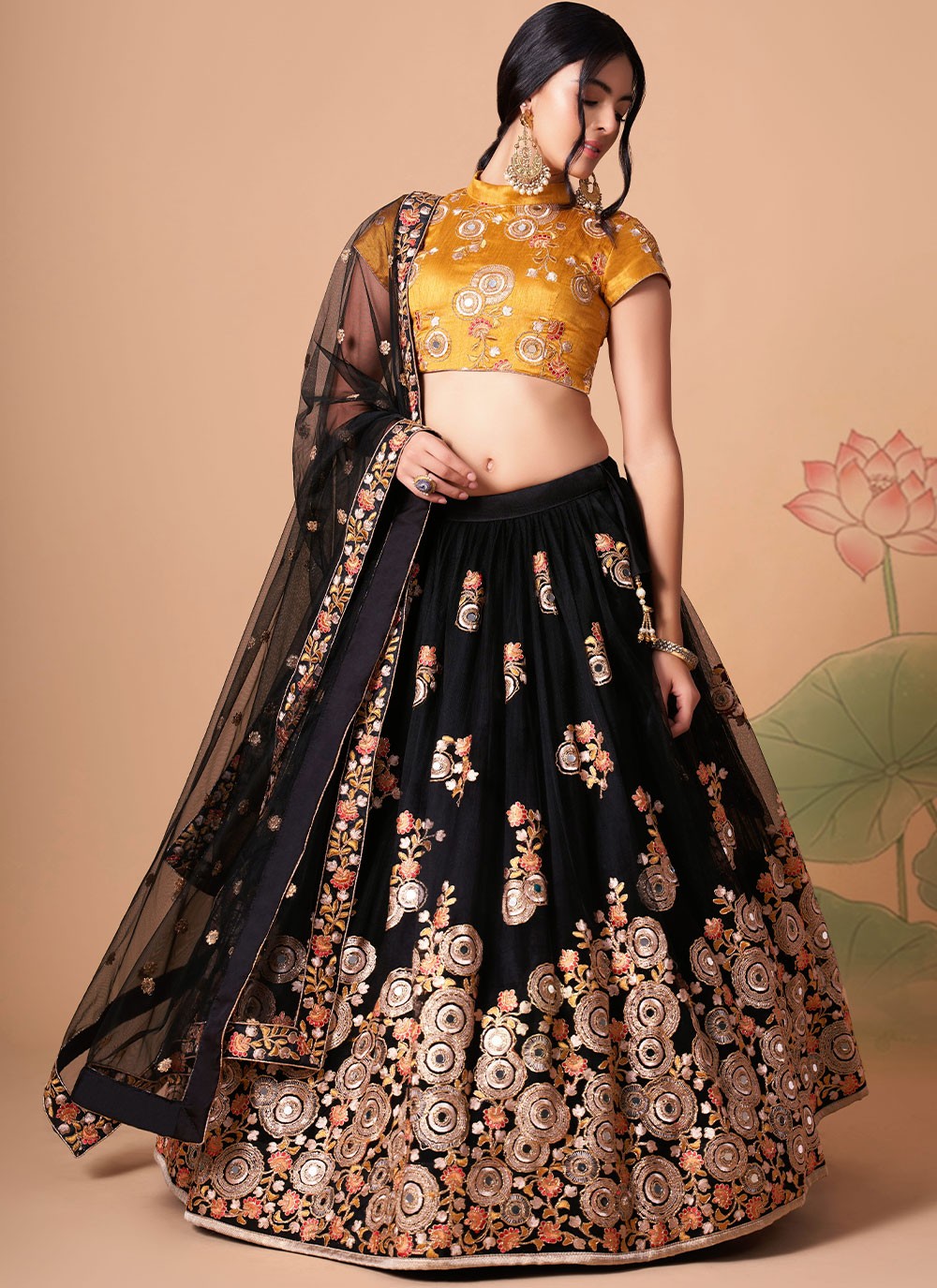 Dori Work Net A - Line Lehenga - L0777