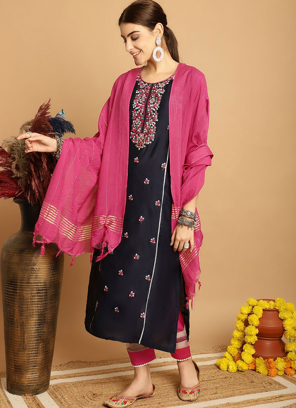 Chanderi Salwar Suit - T1907