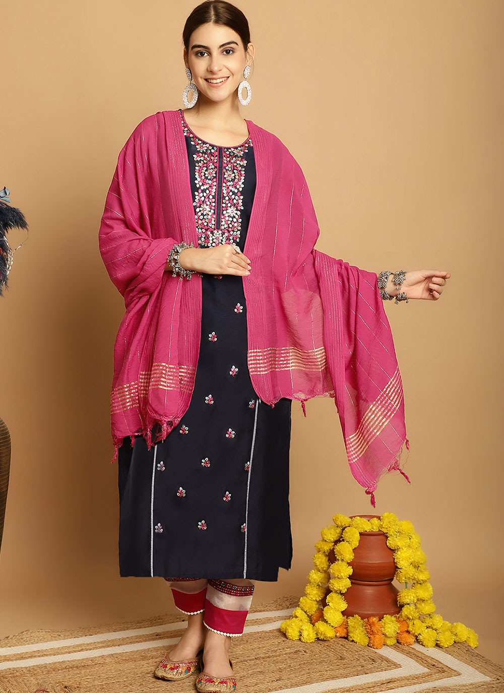 Chanderi Salwar Suit - T1907