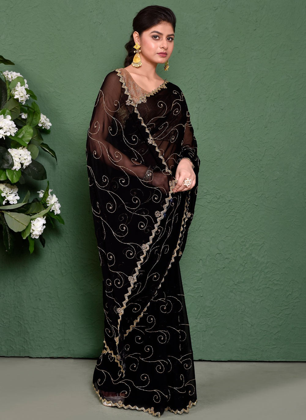 Classic Embroidered Kanjivaram Silk Saree - S7820