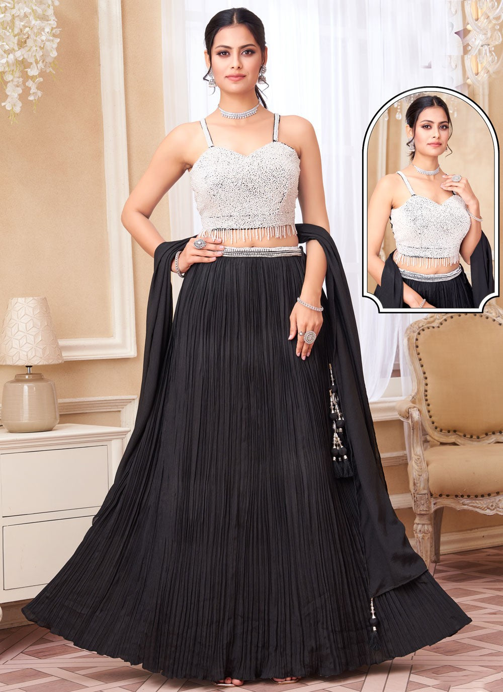 Plain Silk Lehenga - L3036