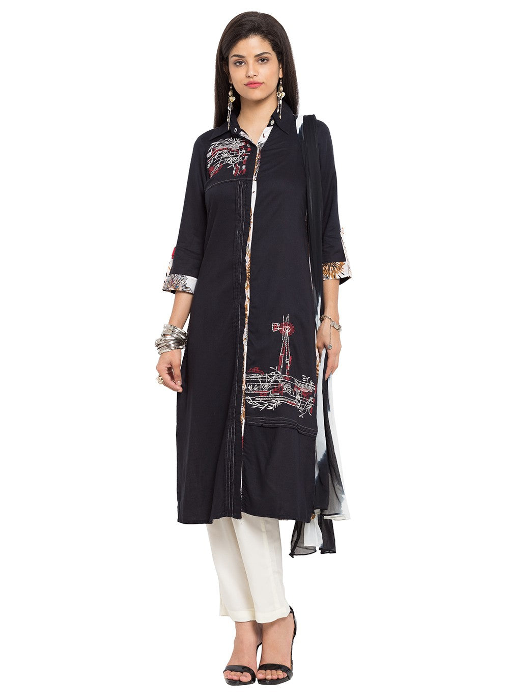 Faux Georgette Palazzo Suit - T306