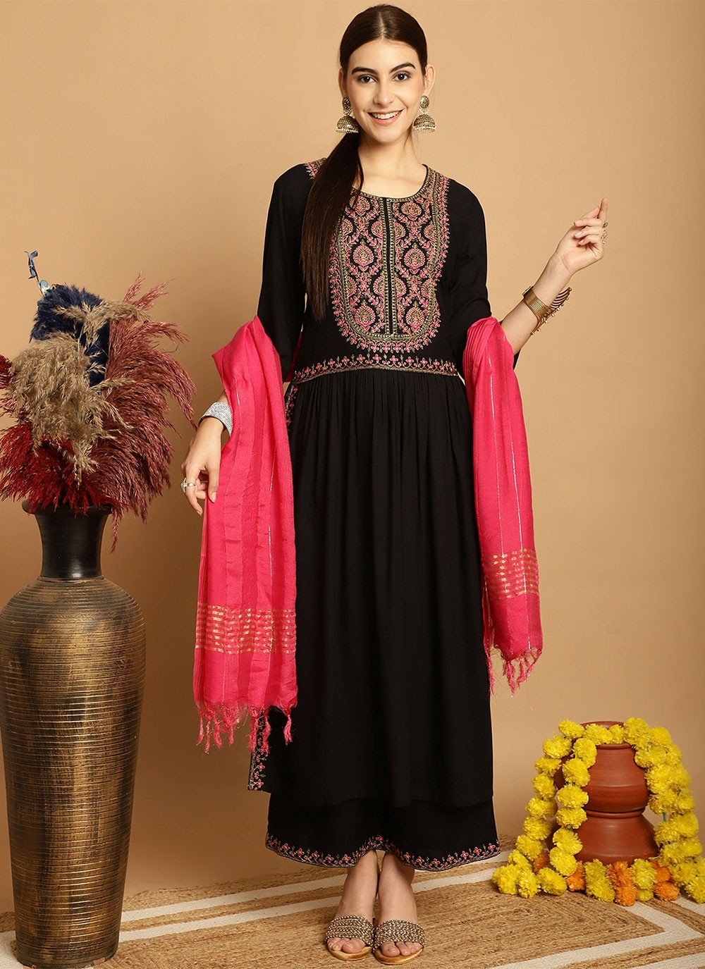 Chanderi Salwar Suit - T1898