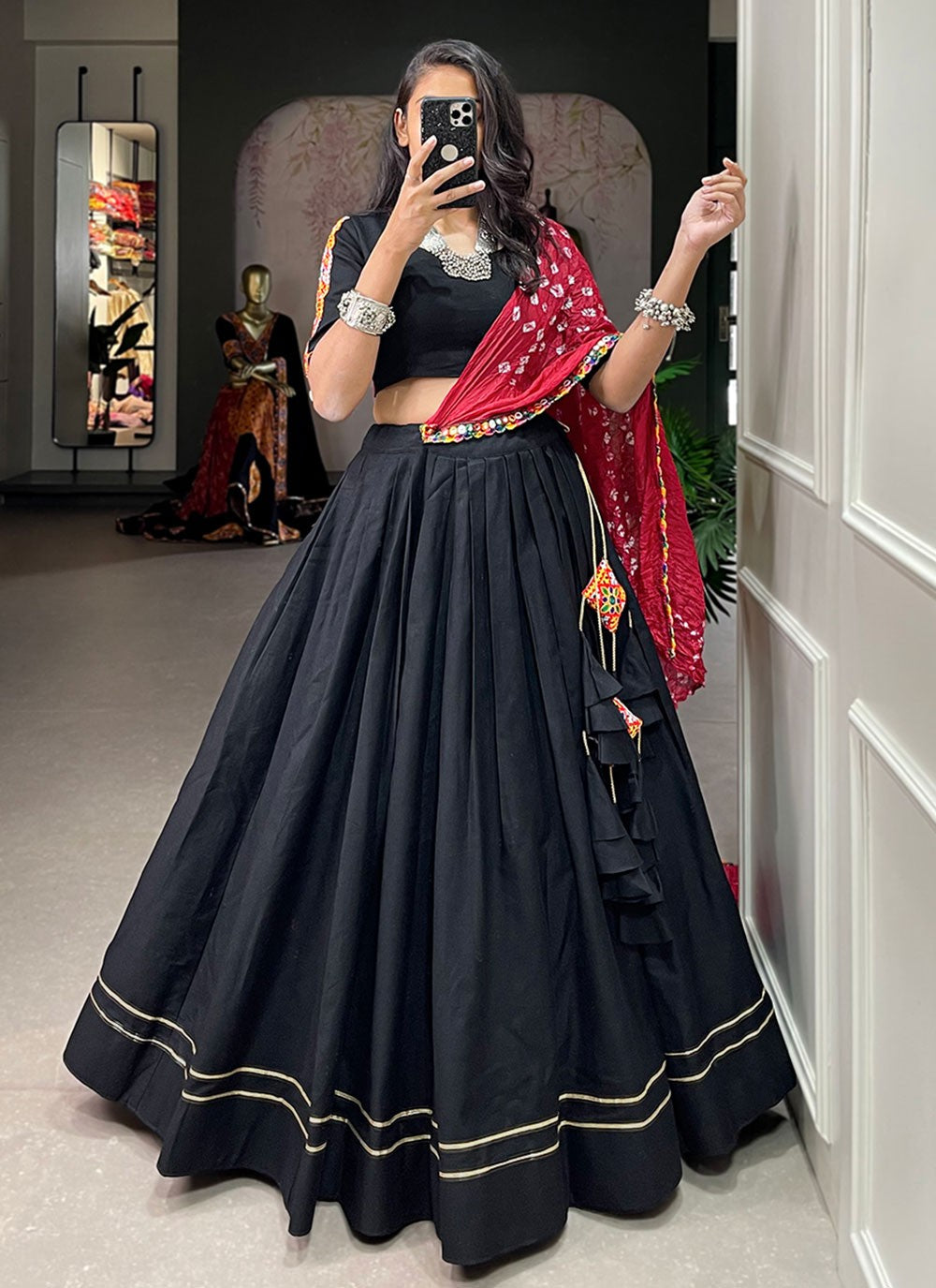 Gota Patti Cotton A - Line Lehenga - L1807