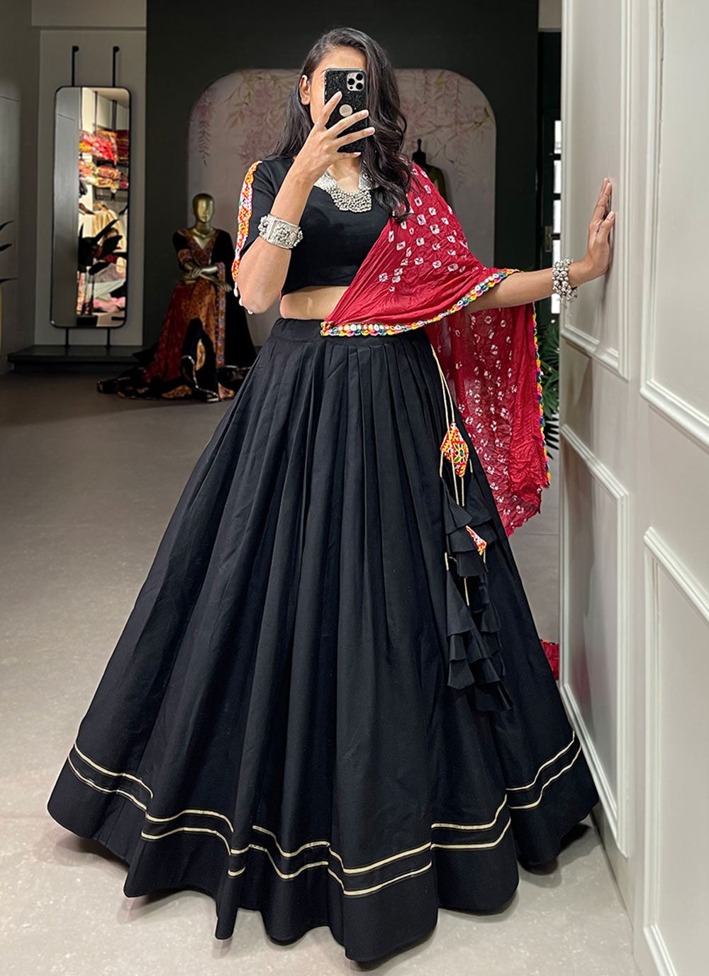 Gota Patti Cotton A - Line Lehenga - L1807