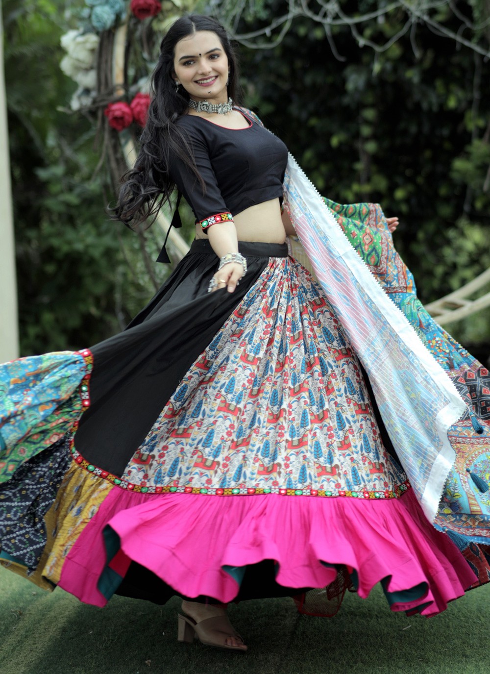 Printed Rayon Readymade Lehenga Choli - L1074