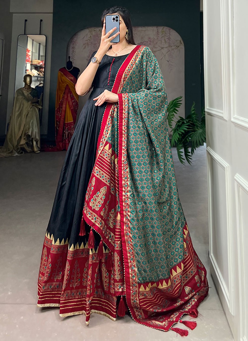 Tussar Silk Gown - G1733