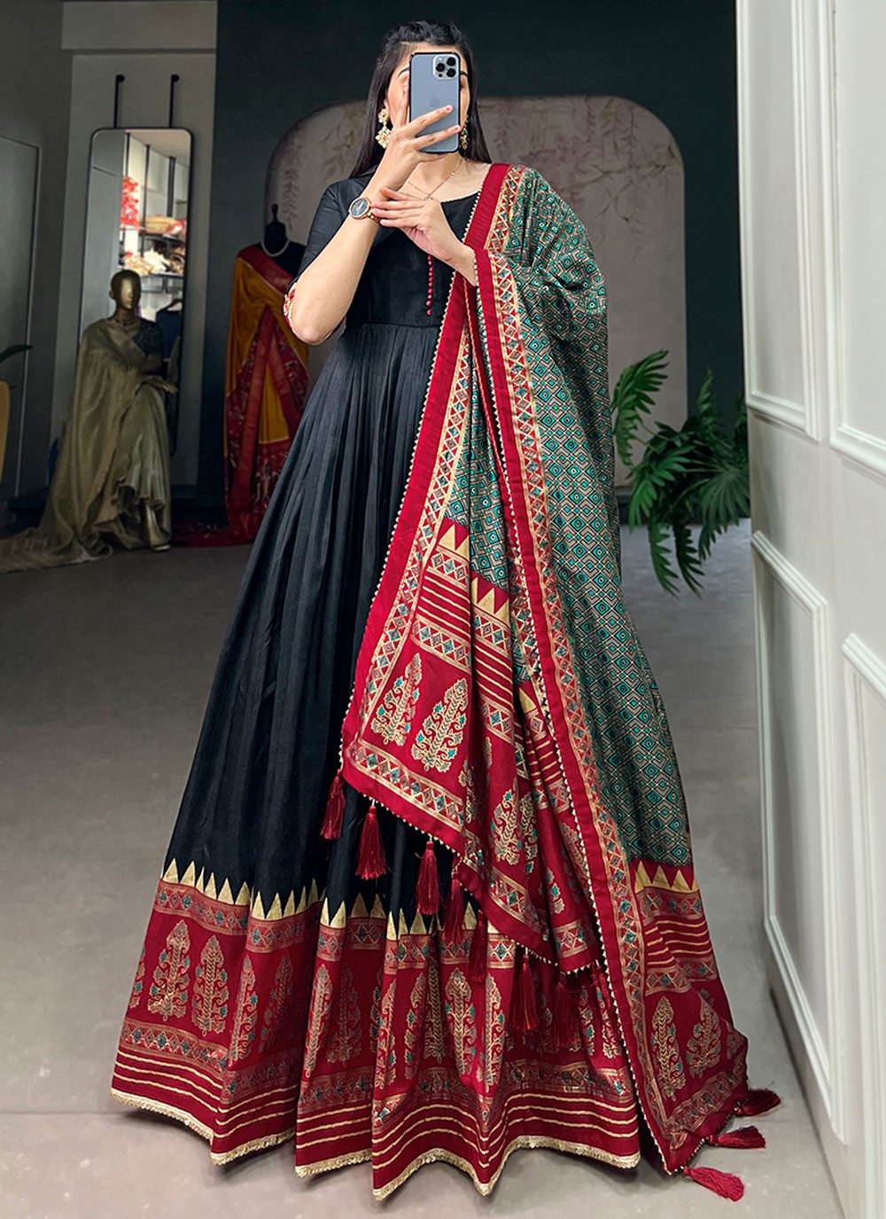 Tussar Silk Gown - G1733