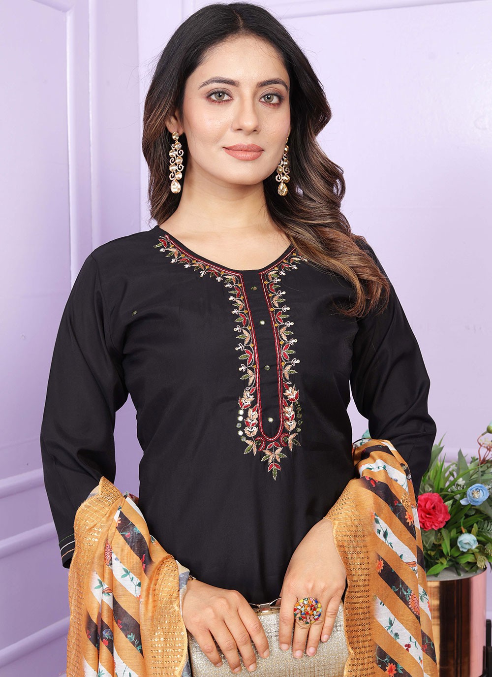 Muslin, Viscose Salwar Suit - T2838