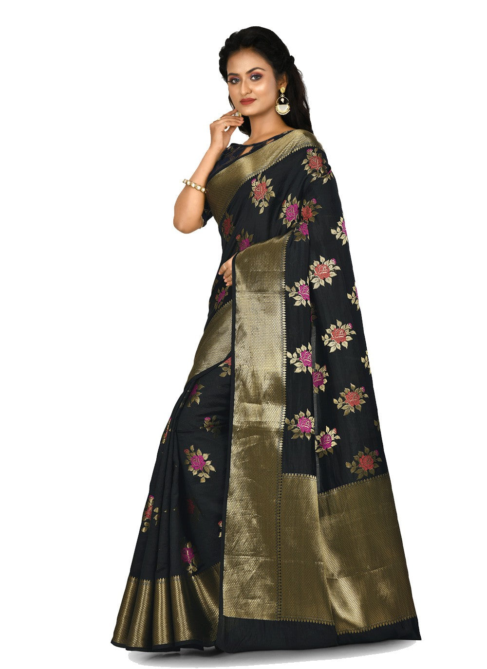 Contemporary Weaving Zari Banarasi Silk Saree - S0376