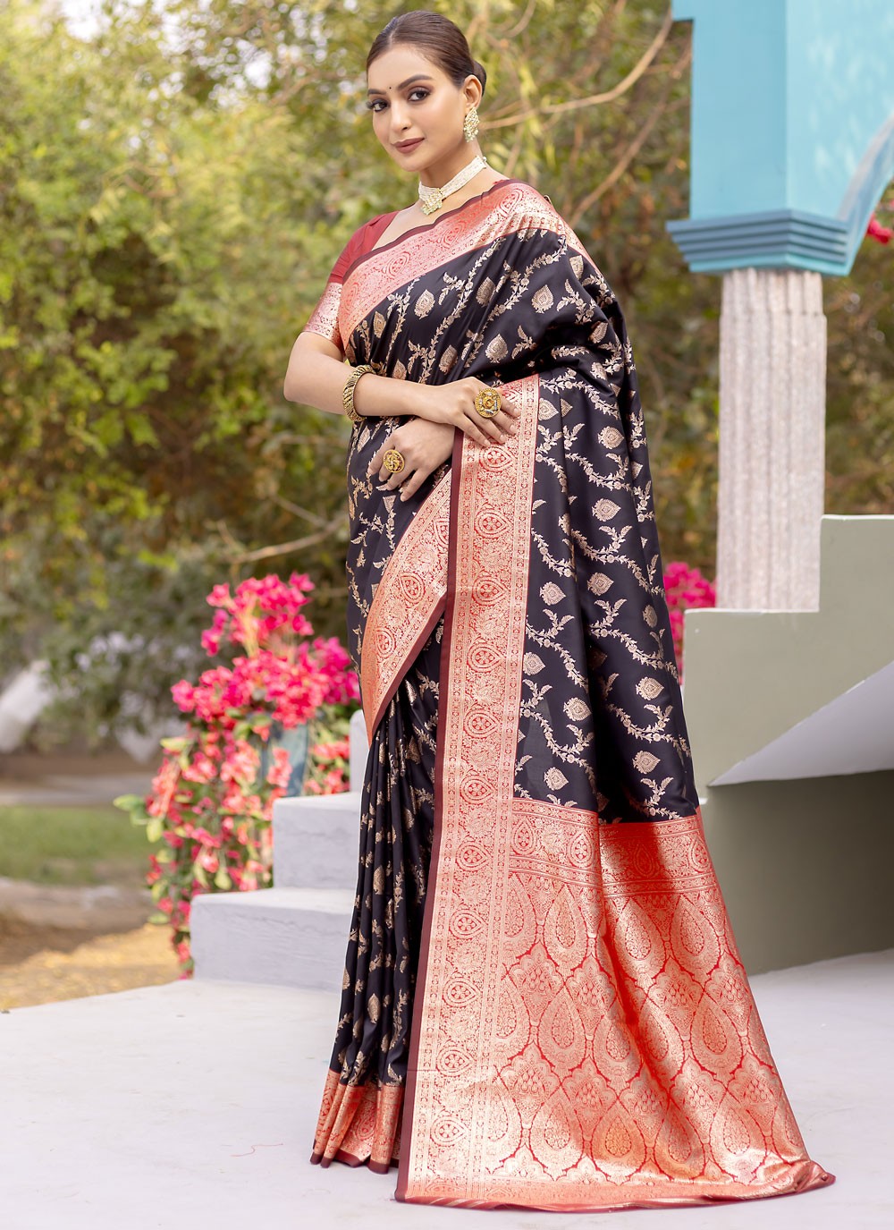 Classic Weaving Zari Satin Silk Purple Saree - S10787