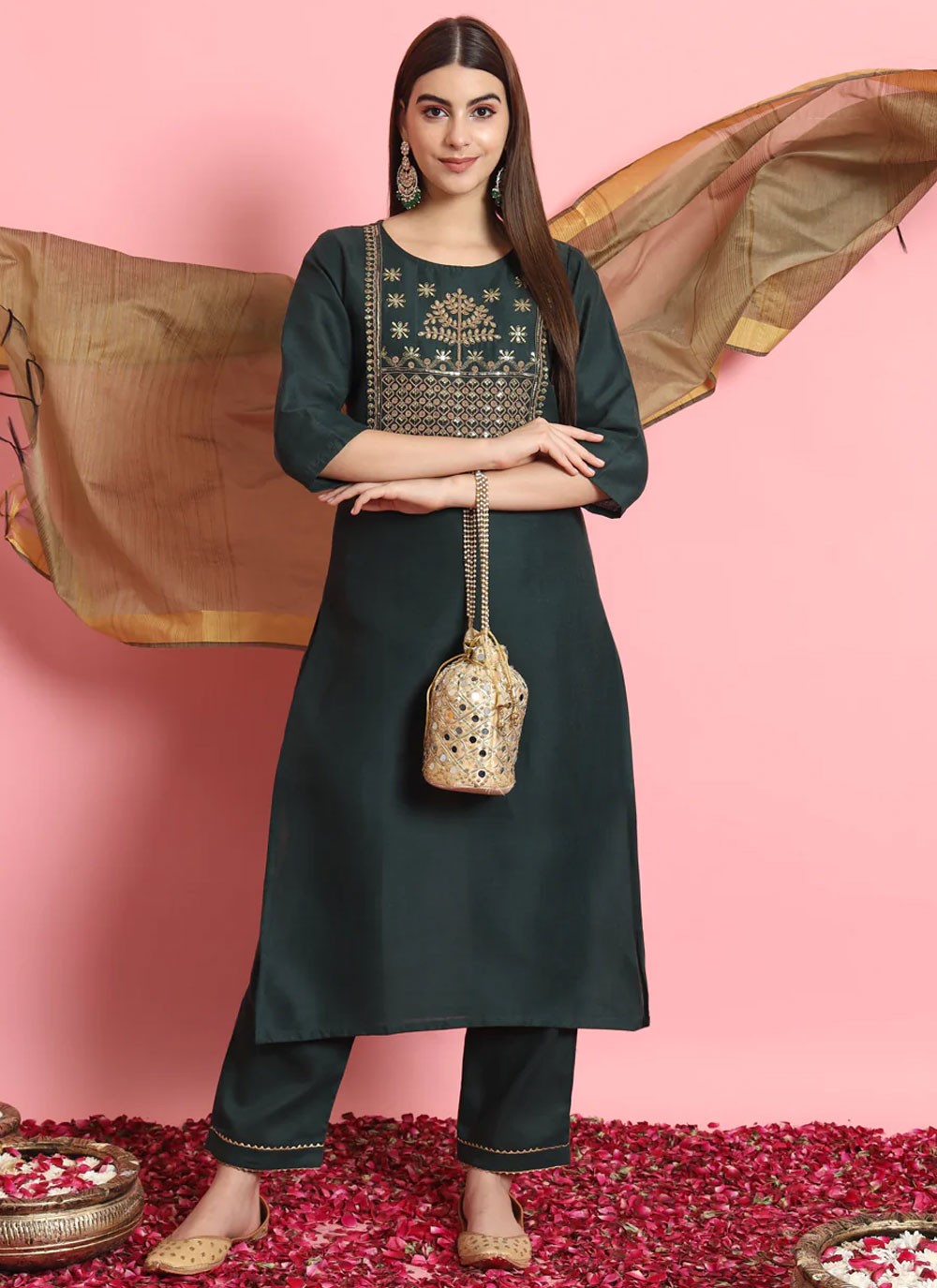 Blended Cotton Salwar Suit - T2043