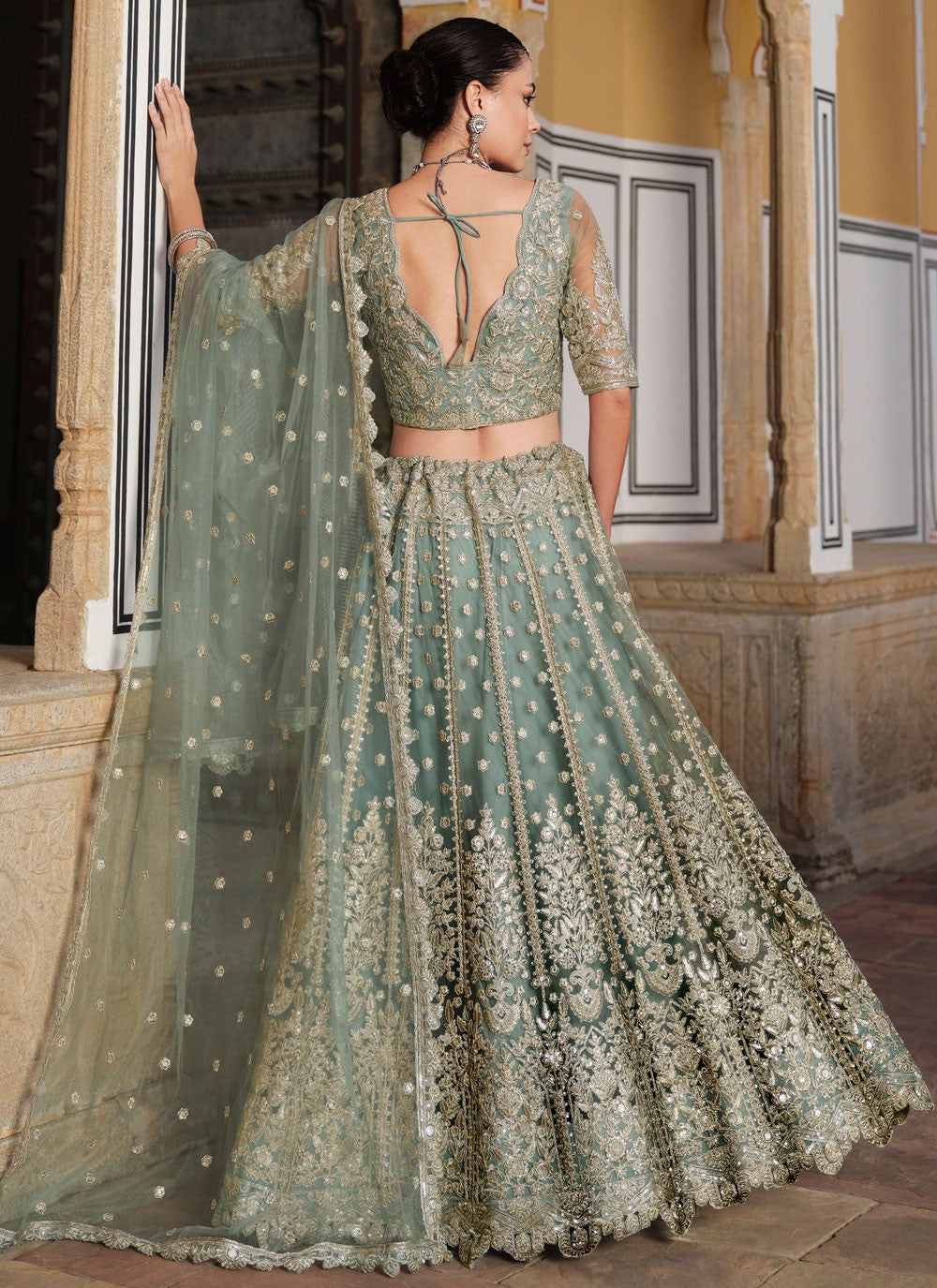 Dimond Net Lehenga - L3186