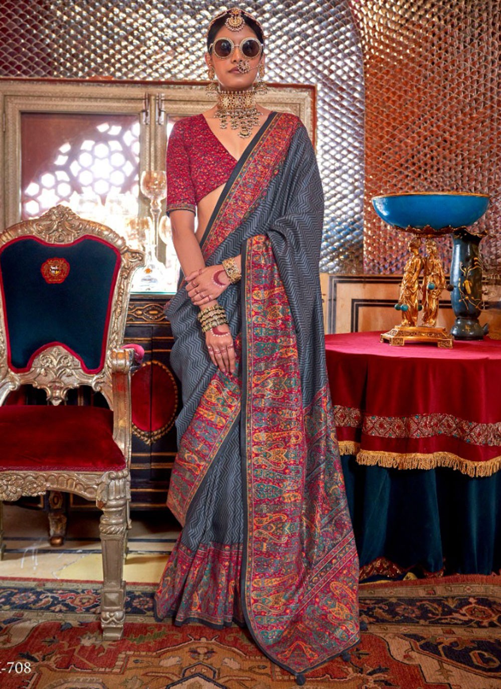 Classic Printed Silk Saree - S9616