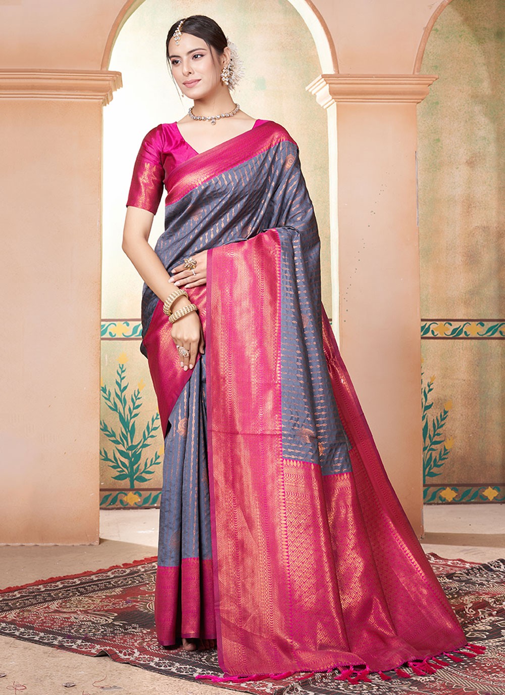 Classic Woven Kanjivaram Silk Saree - S6444