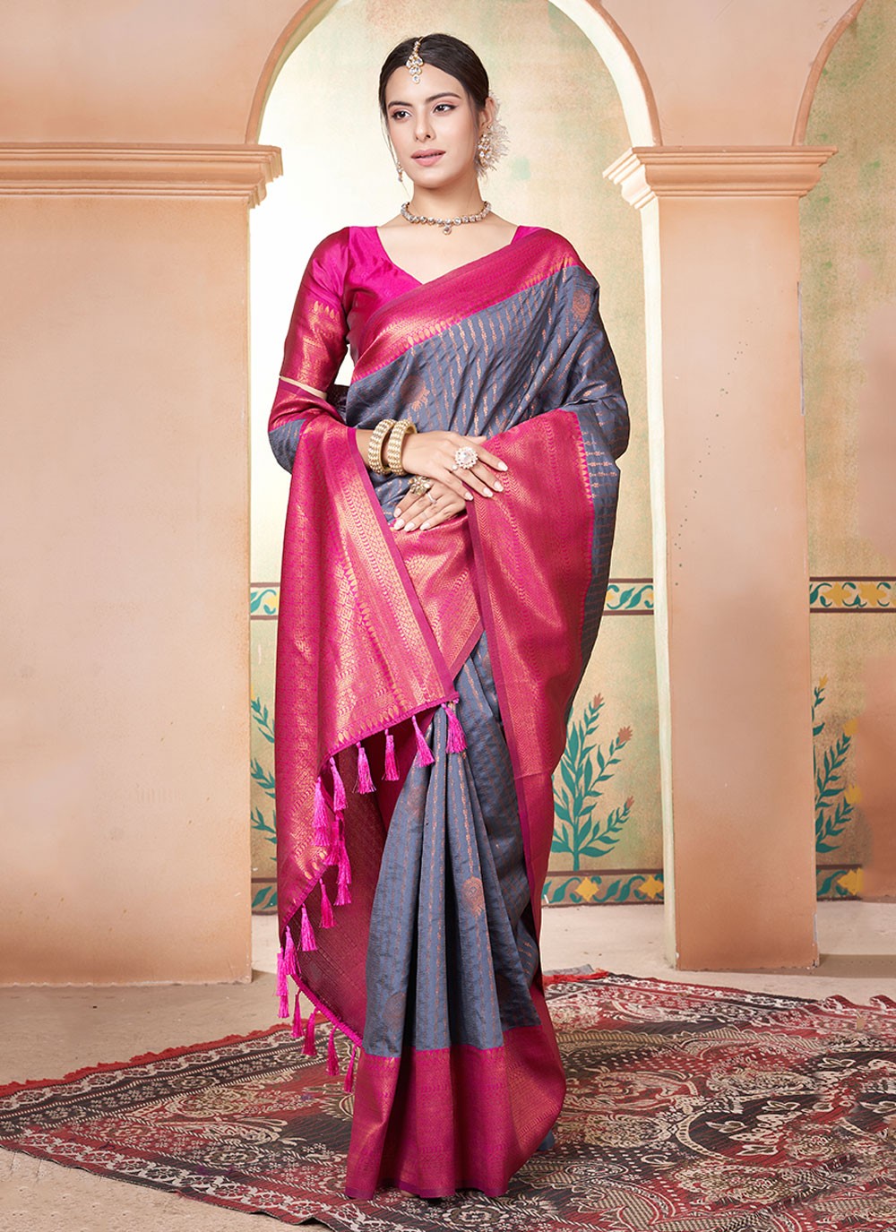 Classic Woven Kanjivaram Silk Saree - S6444