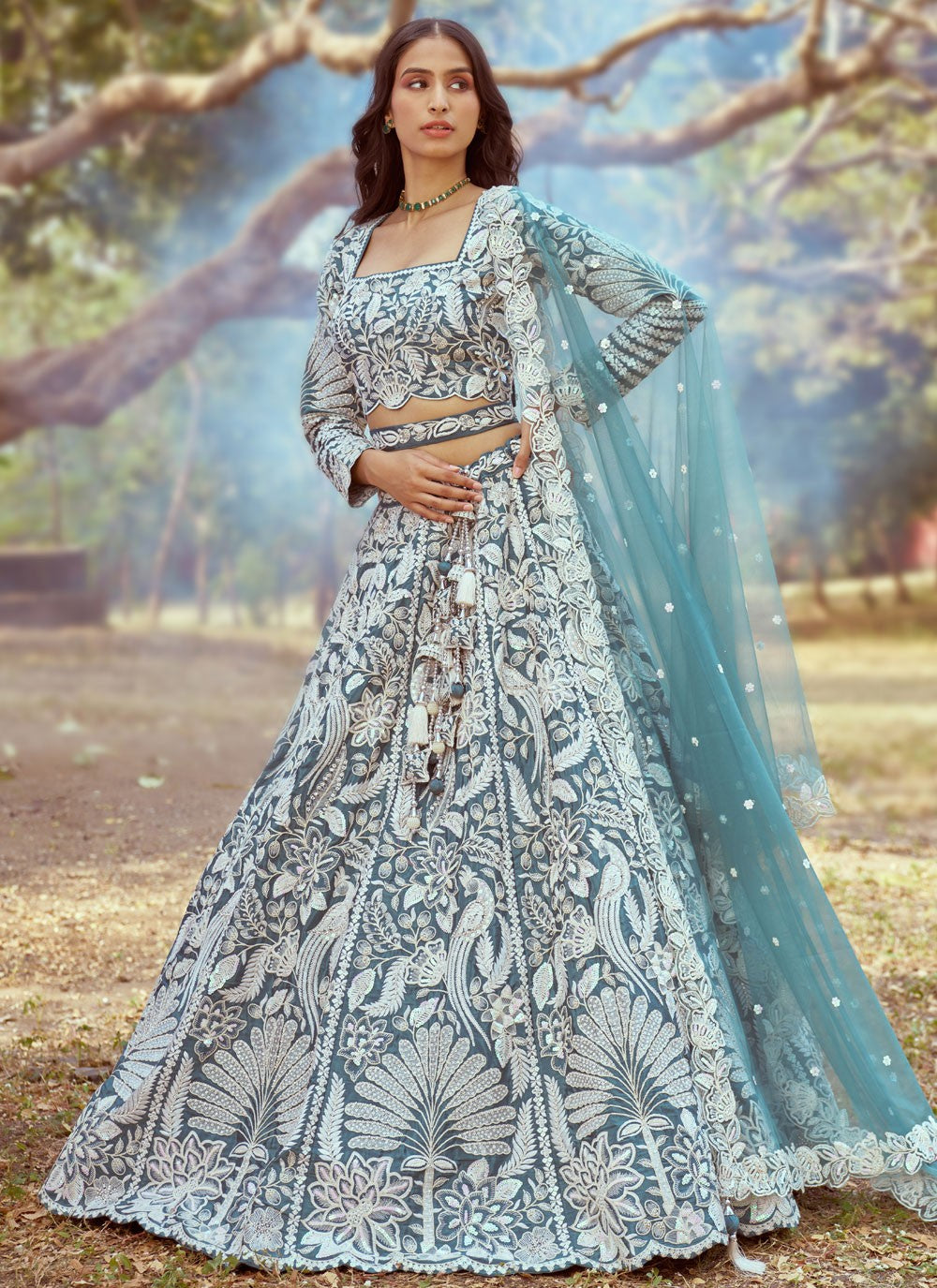 Beads Organza A - Line Lehenga - L2931